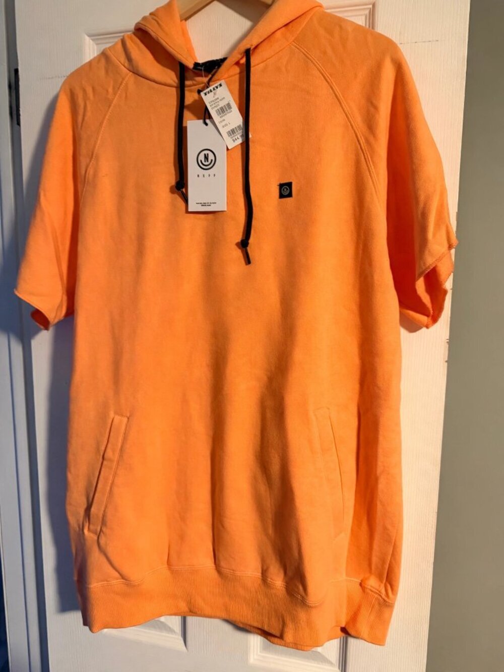 Neff Men's Short Sleeve Hoodie | Size L | Orange/Peach | NWT
